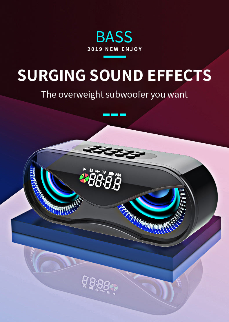 Colorful Lights Bluetooth Speaker with Dual Speakers and Digital Controls – Portable Wireless Speaker with LED Lights