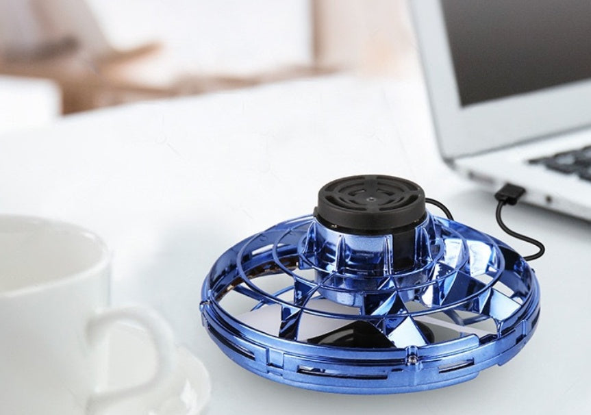 Mini UFO Flying Spinner Drone – LED Gyro Helicopter Toy for Kids & Adults | Rechargeable Hand-Controlled Boomerang