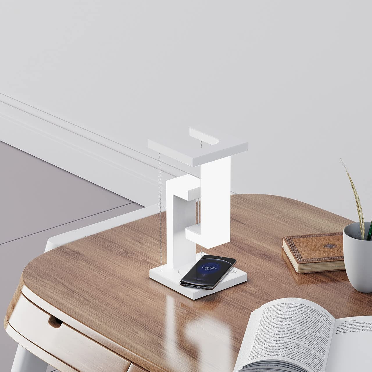 Magnetic Levitating LED Table Lamp with Wireless Charging – Floating Balance Light for Home & Office