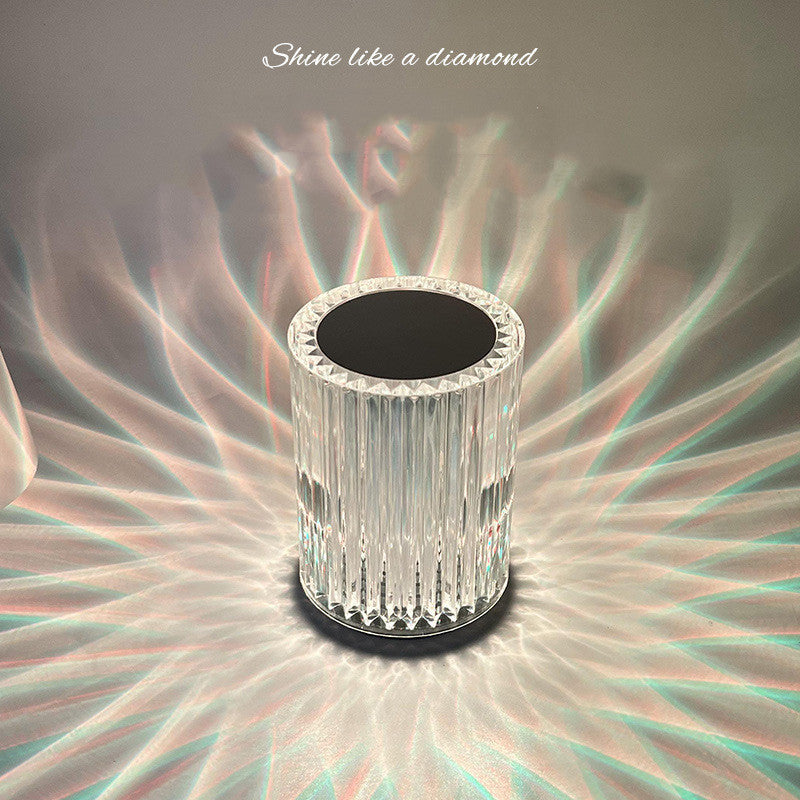 Crystal LED Table Lamp – Creative Atmosphere Night Light with USB Charging & Remote Control