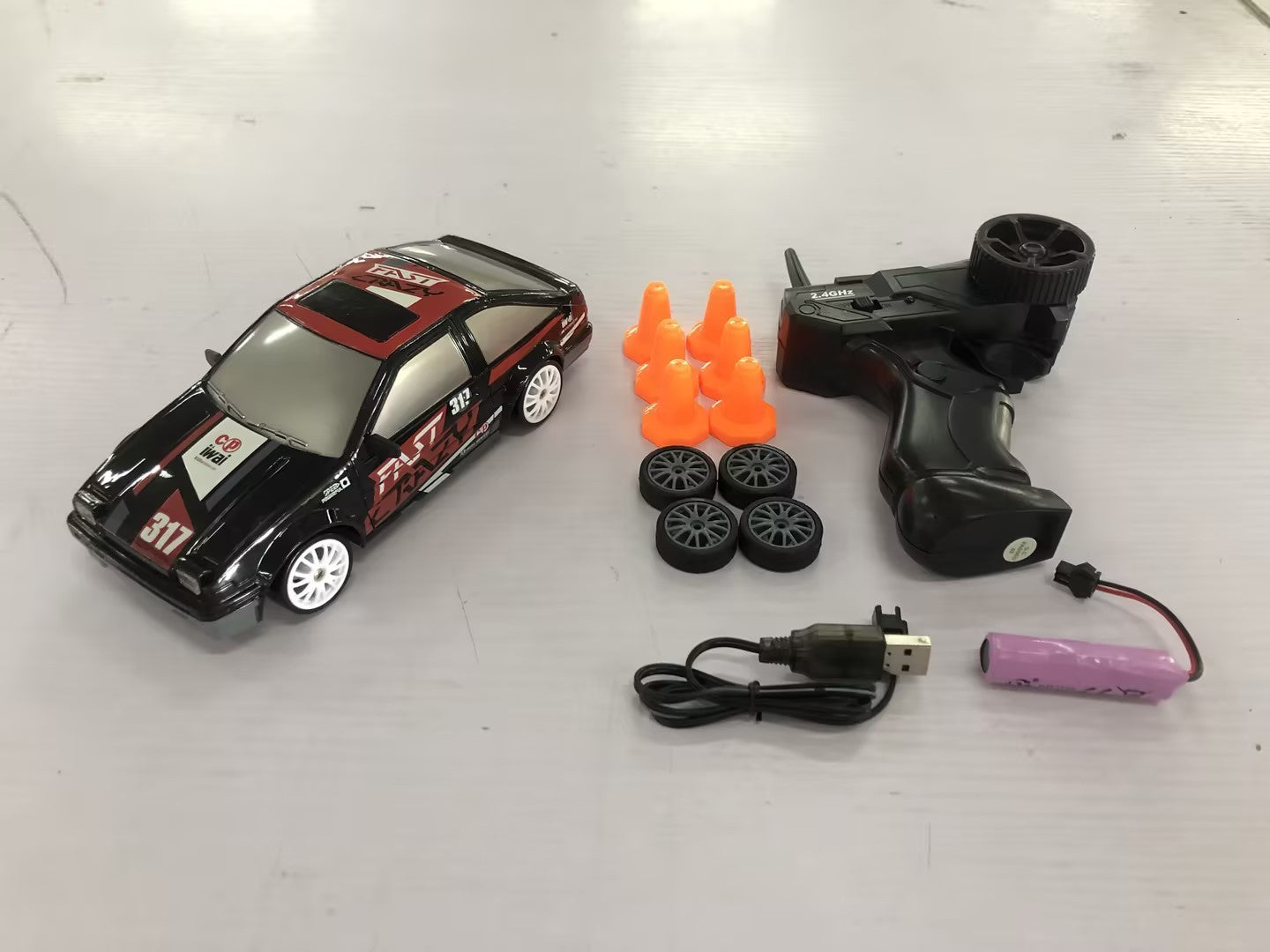 2.4GHz 4WD RC Drift Car – 1:24 Scale Remote Control GTR AE86 Model with LED Lights