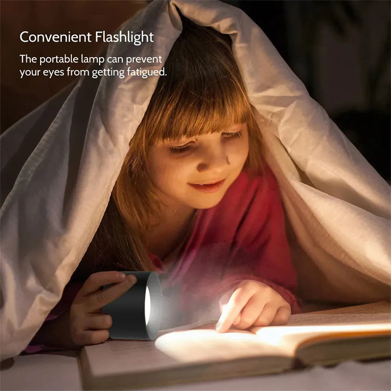 Magnetic Touchable LED USB Rechargeable Table Lamp – 360° Rotatable Cordless Desk Light with Remote Control