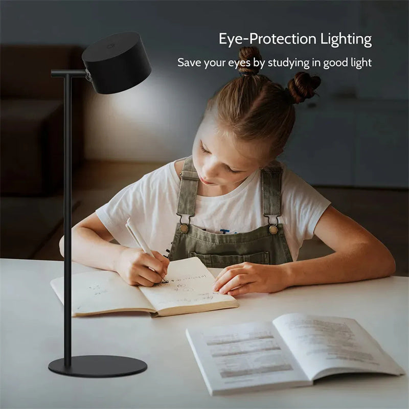Magnetic Touchable LED USB Rechargeable Table Lamp – 360° Rotatable Cordless Desk Light with Remote Control