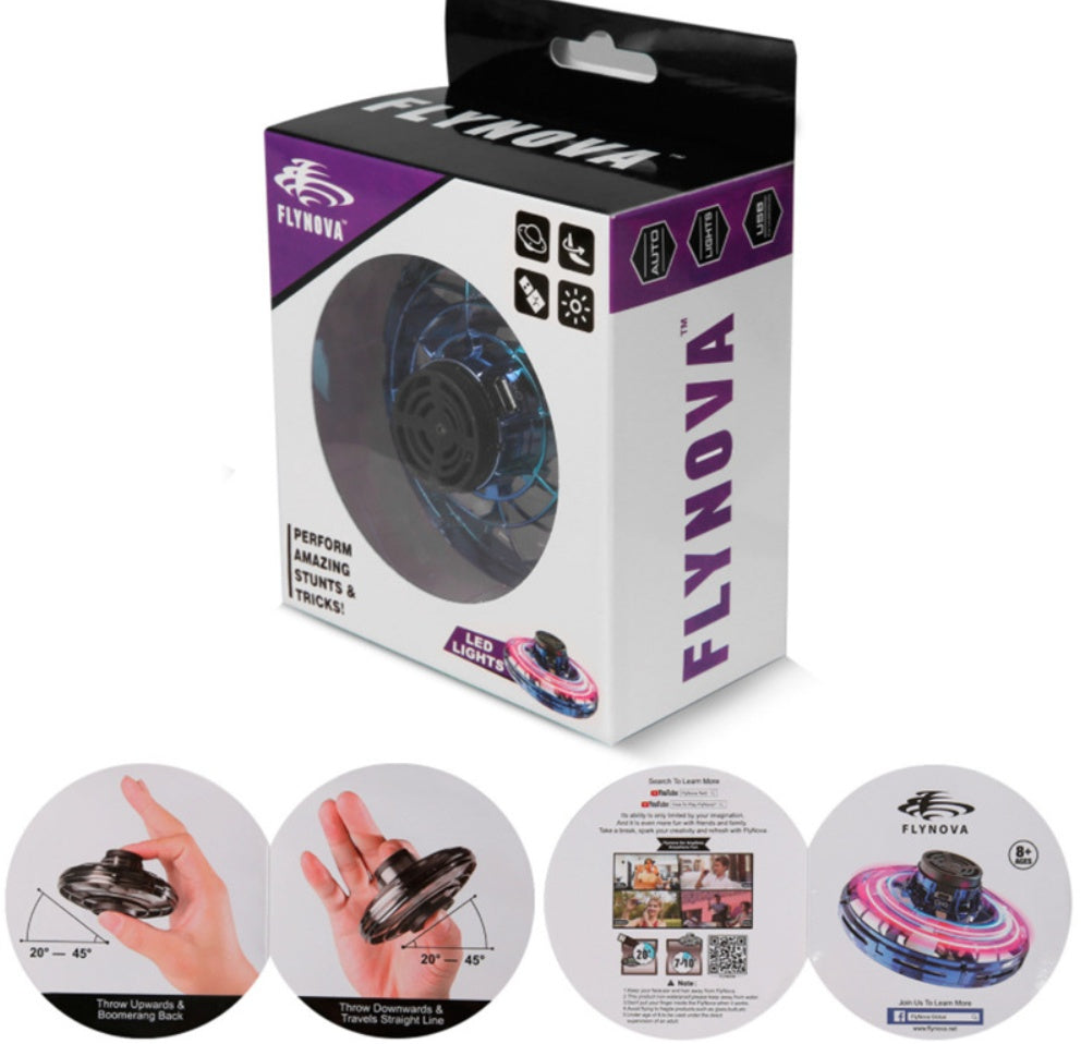 Mini UFO Flying Spinner Drone – LED Gyro Helicopter Toy for Kids & Adults | Rechargeable Hand-Controlled Boomerang