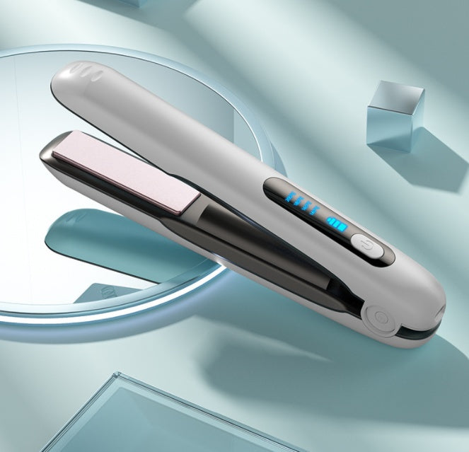 2-in-1 Cordless Hair Straightener & Curler – USB Rechargeable, 5000mAh Battery, Adjustable Heat Settings for Dry & Wet Hair