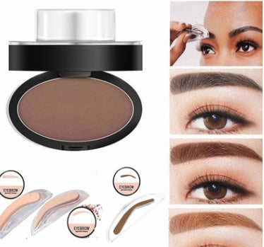 Eyebrow Stamp & Stencil Kit – Waterproof Brow Powder with 10 Reusable Stencils for Effortless, Natural-Looking Brows