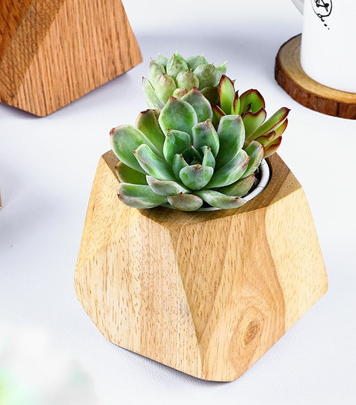 Rustic Wooden Flowerpot – Handcrafted Planter for Home & Garden Decoration