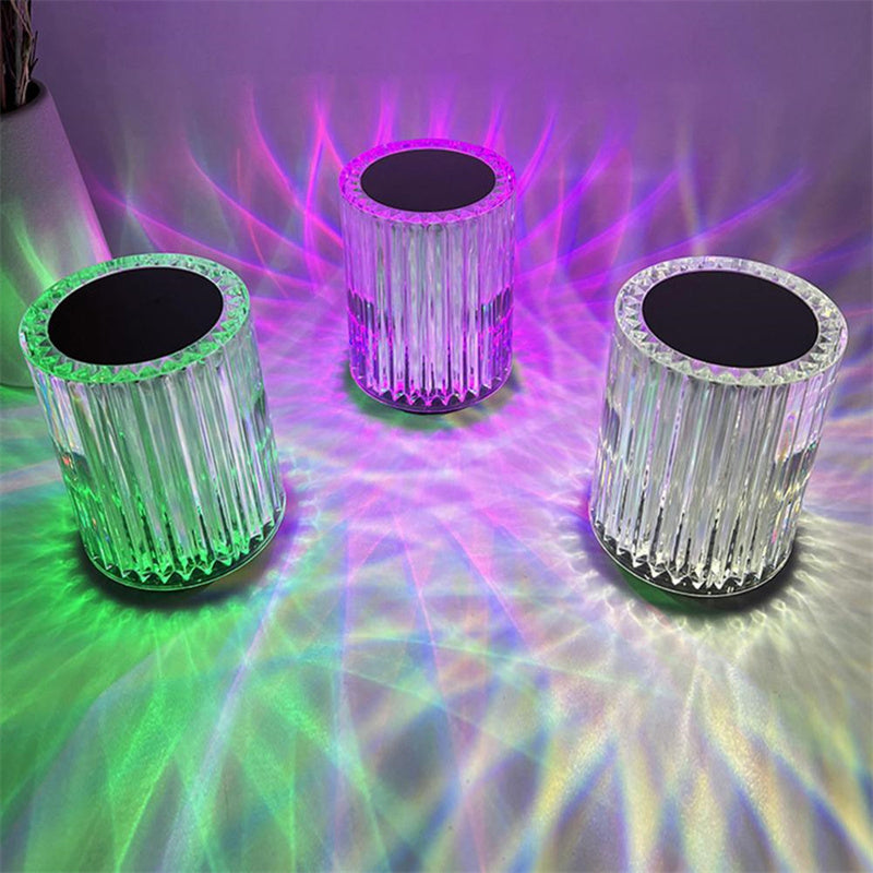 Crystal LED Table Lamp – Creative Atmosphere Night Light with USB Charging & Remote Control