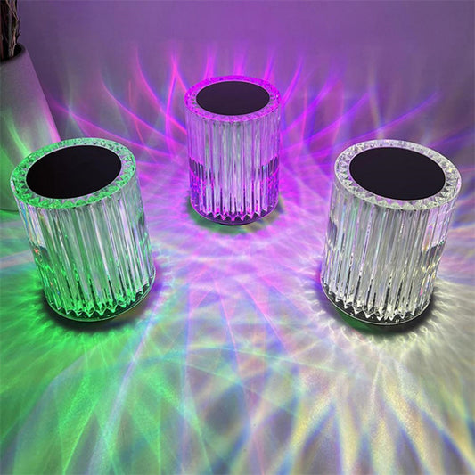 Crystal LED Table Lamp – Creative Atmosphere Night Light with USB Charging & Remote Control