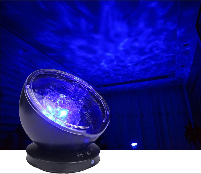 Ocean Wave Projector LED Night Light with Remote Control – TF Card Music Player & Speaker – Aurora Projection Lamp