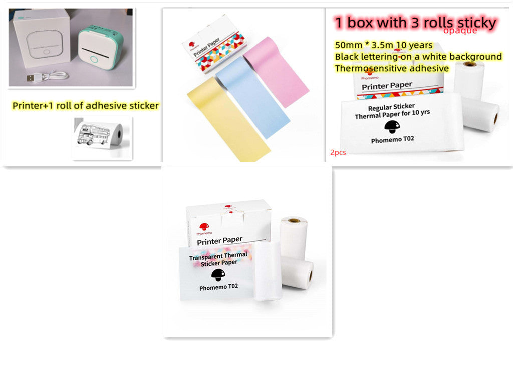 Portable Mini Thermal Label Printer – Bluetooth Sticker Maker & Photo Printer for Home, School & Office Use