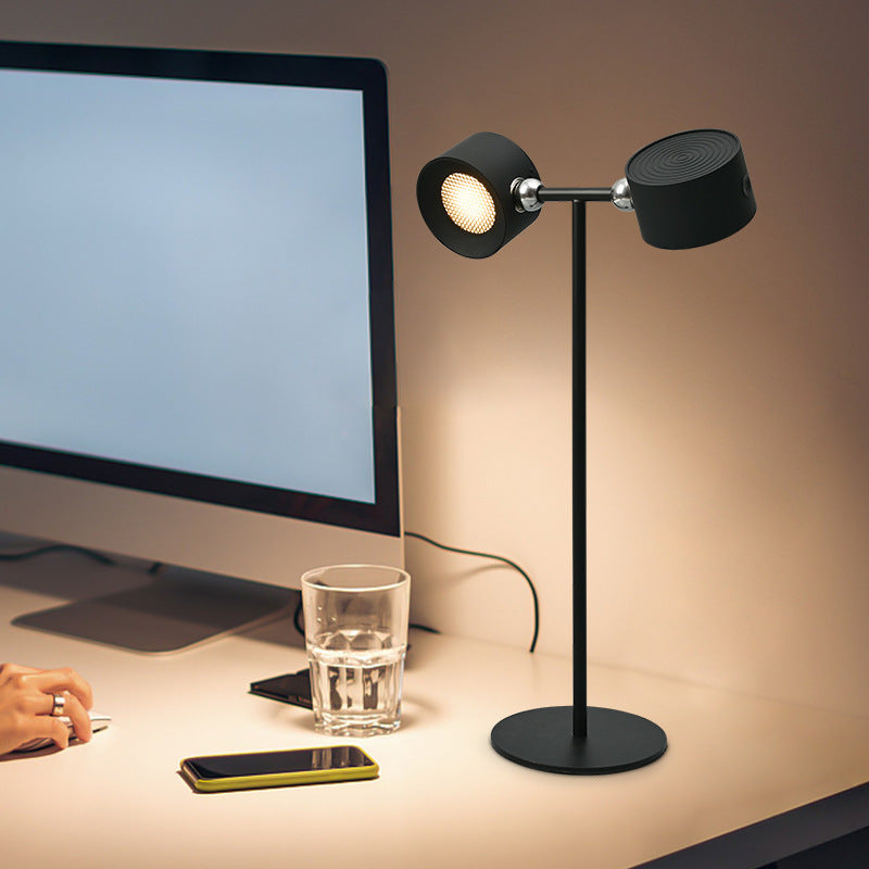 Magnetic Touchable LED USB Rechargeable Table Lamp – 360° Rotatable Cordless Desk Light with Remote Control