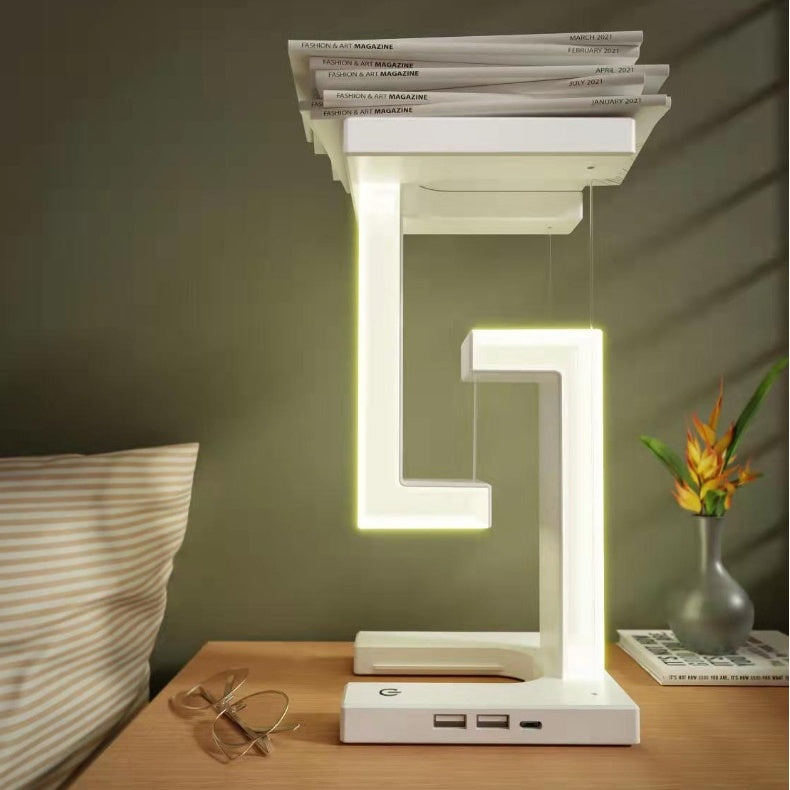 Magnetic Levitating LED Table Lamp with Wireless Charging – Floating Balance Light for Home & Office