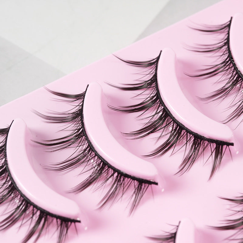 5 Pairs Manga-Inspired False Eyelashes – Natural Wispy Korean Anime Cosplay Lashes