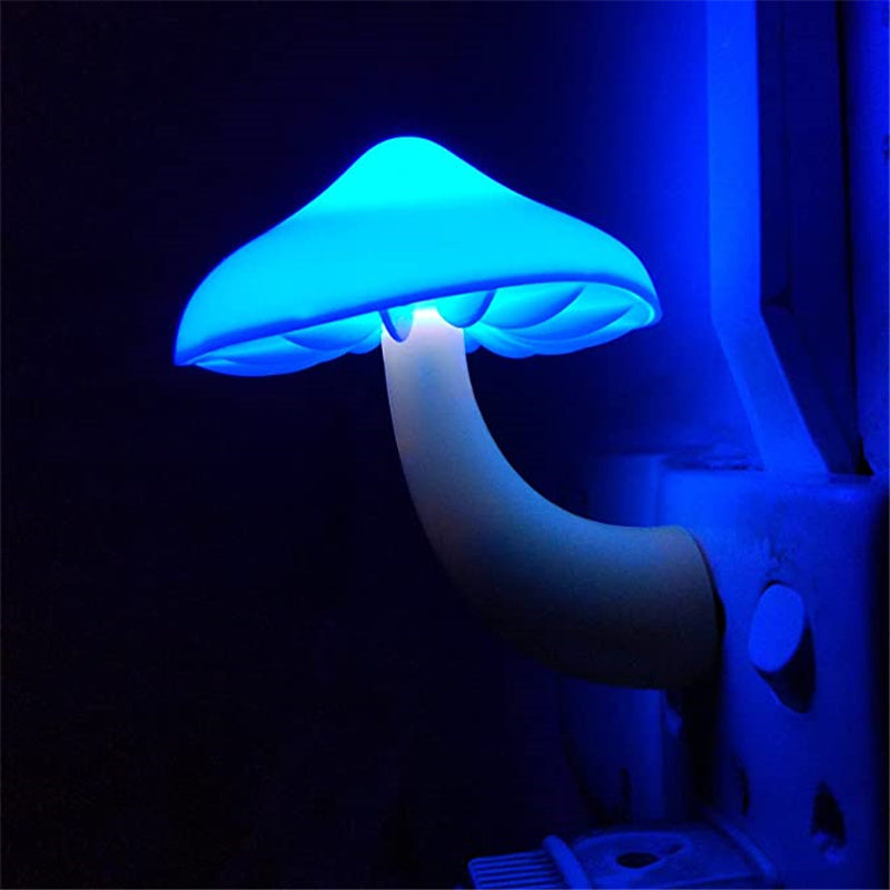 LED Mushroom Night Light – Plug-In Sensor Lamp with Warm White Glow