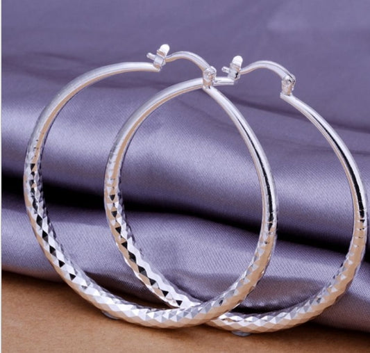 925 Silver Large Hoop Earrings – Bold Statement Jewelry for Women