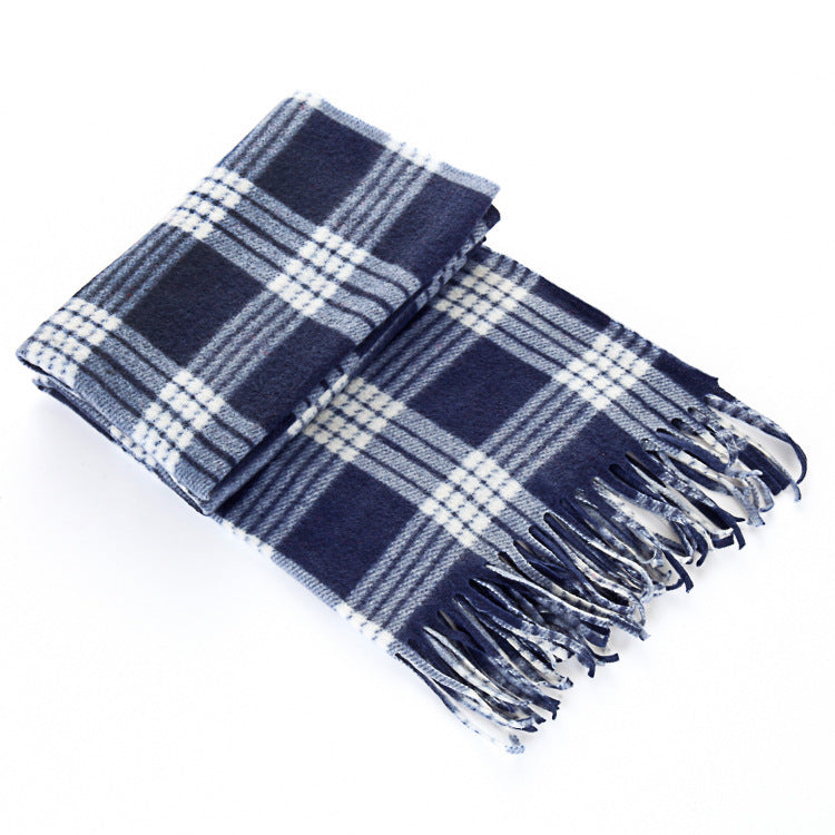 Classic Black & White Plaid Thermal Scarf – Unisex Oversized Winter Wrap