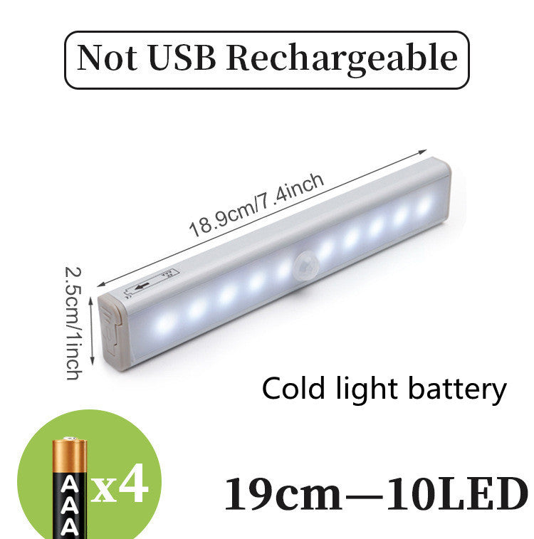 LED Sensor Light Bar – Motion-Activated Under-Cabinet Lighting with USB Rechargeable Battery