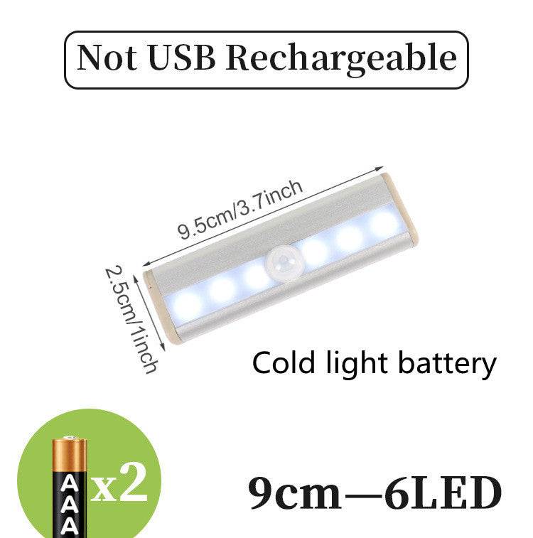 LED Sensor Light Bar – Motion-Activated Under-Cabinet Lighting with USB Rechargeable Battery