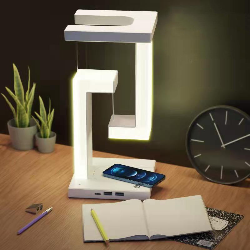 Magnetic Levitating LED Table Lamp with Wireless Charging – Floating Balance Light for Home & Office
