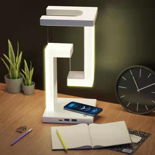Magnetic Levitating LED Table Lamp with Wireless Charging – Floating Balance Light for Home & Office