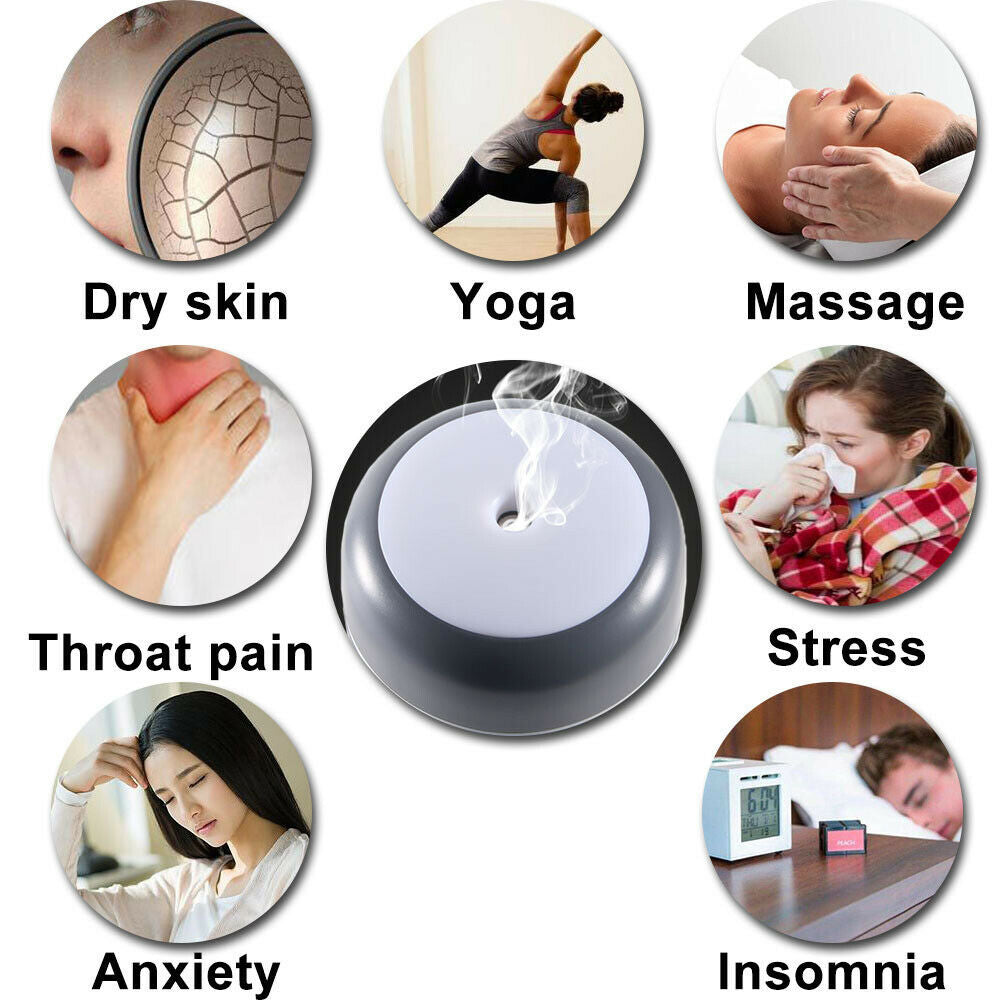 Ultrasonic Essential Oil Diffuser & Cool Mist Humidifier with LED Lights – Wood Grain Aromatherapy Air Purifier