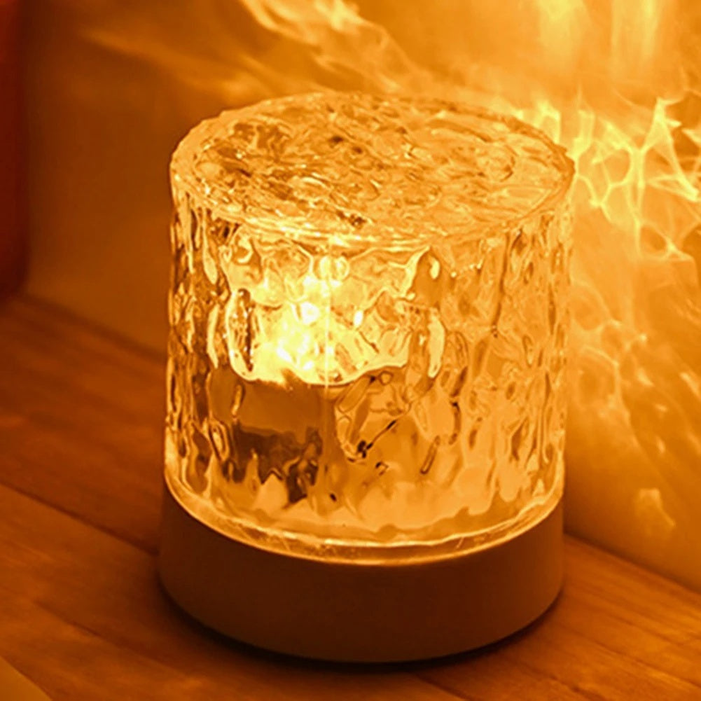 Crystal Water Ripple Projector Night Light – 16-Color LED Lamp with Touch & Remote Control