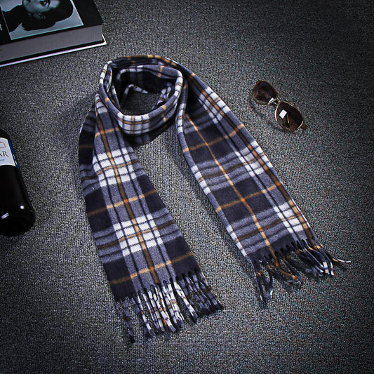 Classic Black & White Plaid Thermal Scarf – Unisex Oversized Winter Wrap