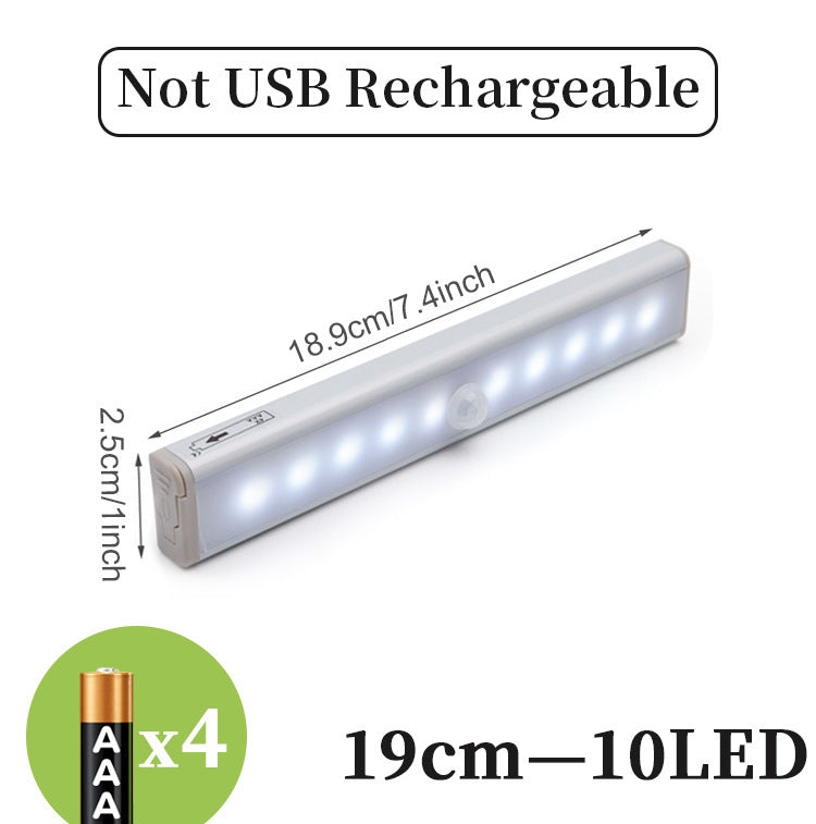 LED Sensor Light Bar – Motion-Activated Under-Cabinet Lighting with USB Rechargeable Battery